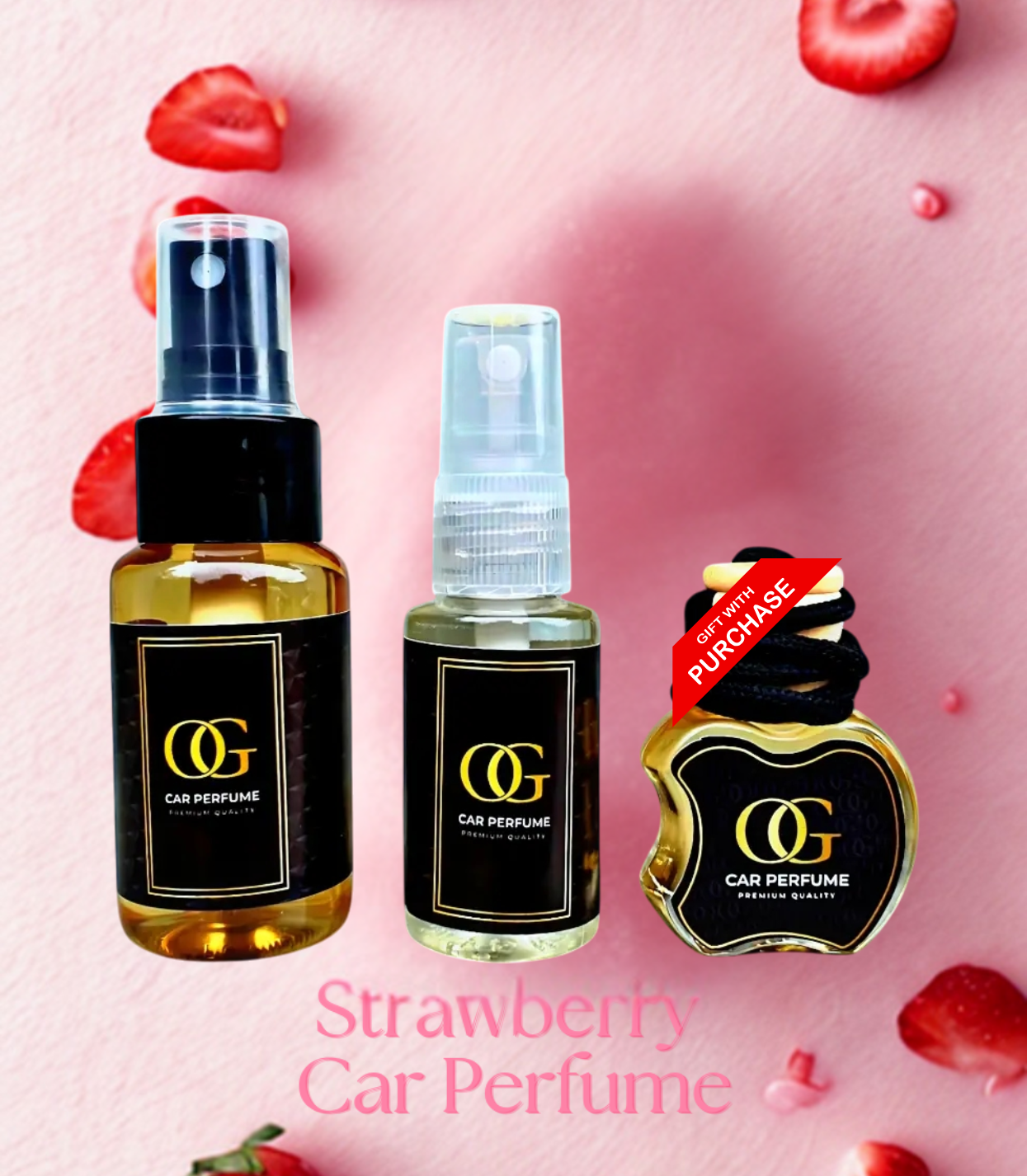 Strawberry Car Perfume Combo Set(Free Gift)